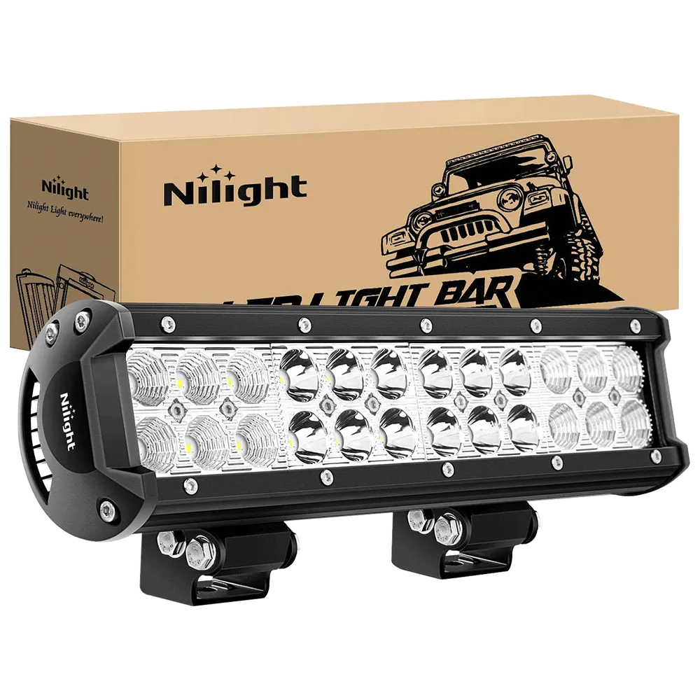 12 Inch 72W 5000LM Double Row Spot Flood Led Light Bar