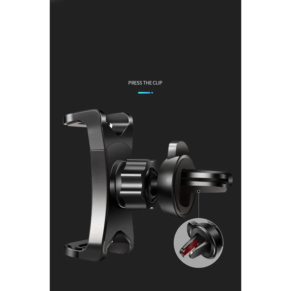 3 in 1 Car GPS Smartphone Holder: Dashboard / Visor Clamp   AC Grid Clip for Switel Sunny S52D - Black