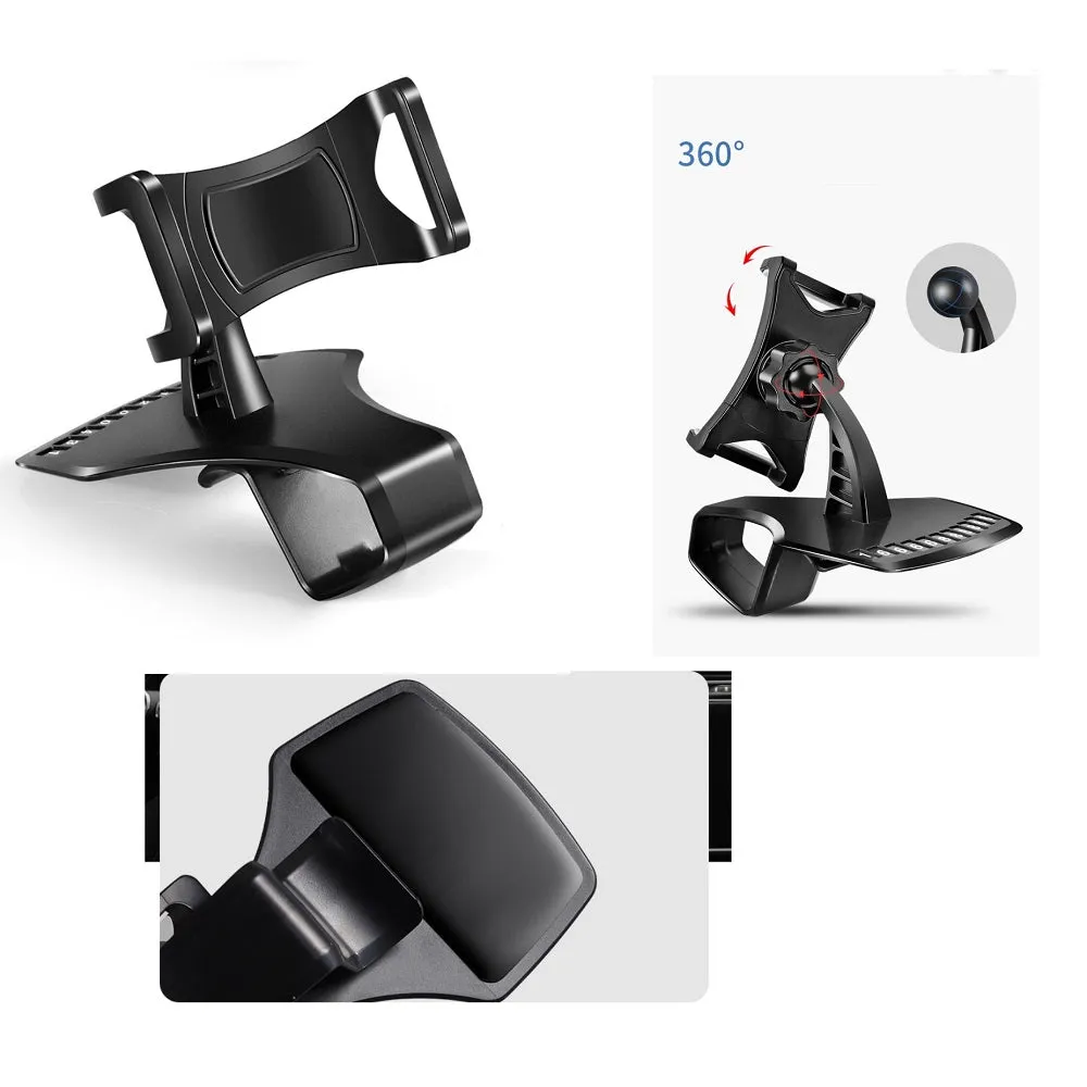 3 in 1 Car GPS Smartphone Holder: Dashboard / Visor Clamp   AC Grid Clip for Switel Sunny S52D - Black