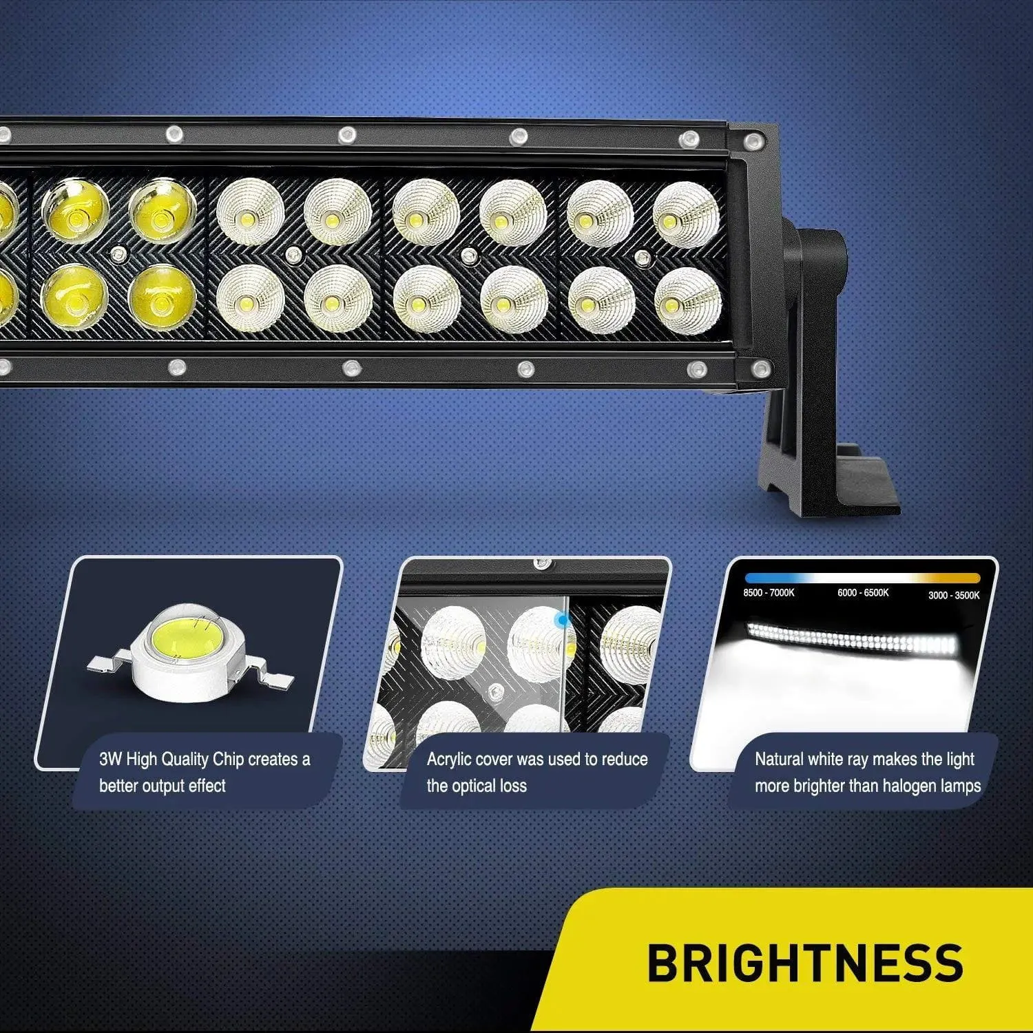42 Inch 240W Double Row Black Curved Spot Flood LED Light Bar