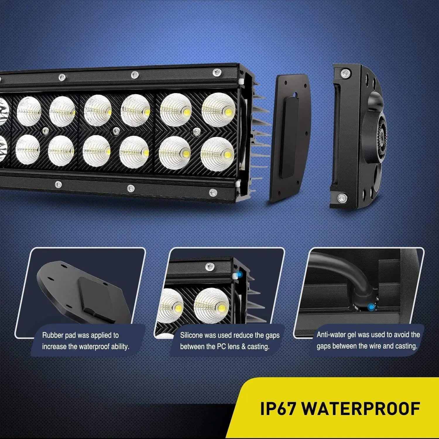 42 Inch 240W Double Row Black Curved Spot Flood LED Light Bar