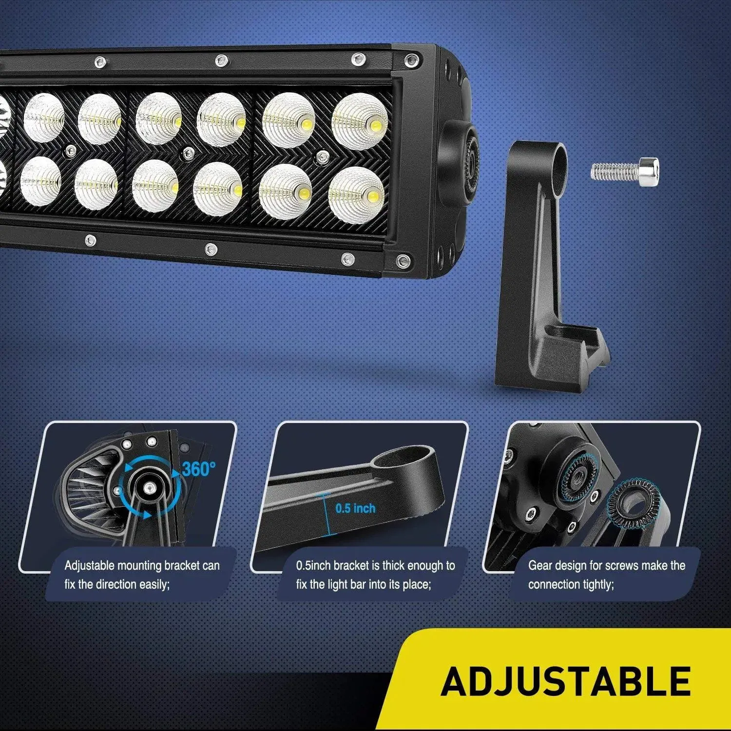 42 Inch 240W Double Row Black Curved Spot Flood LED Light Bar