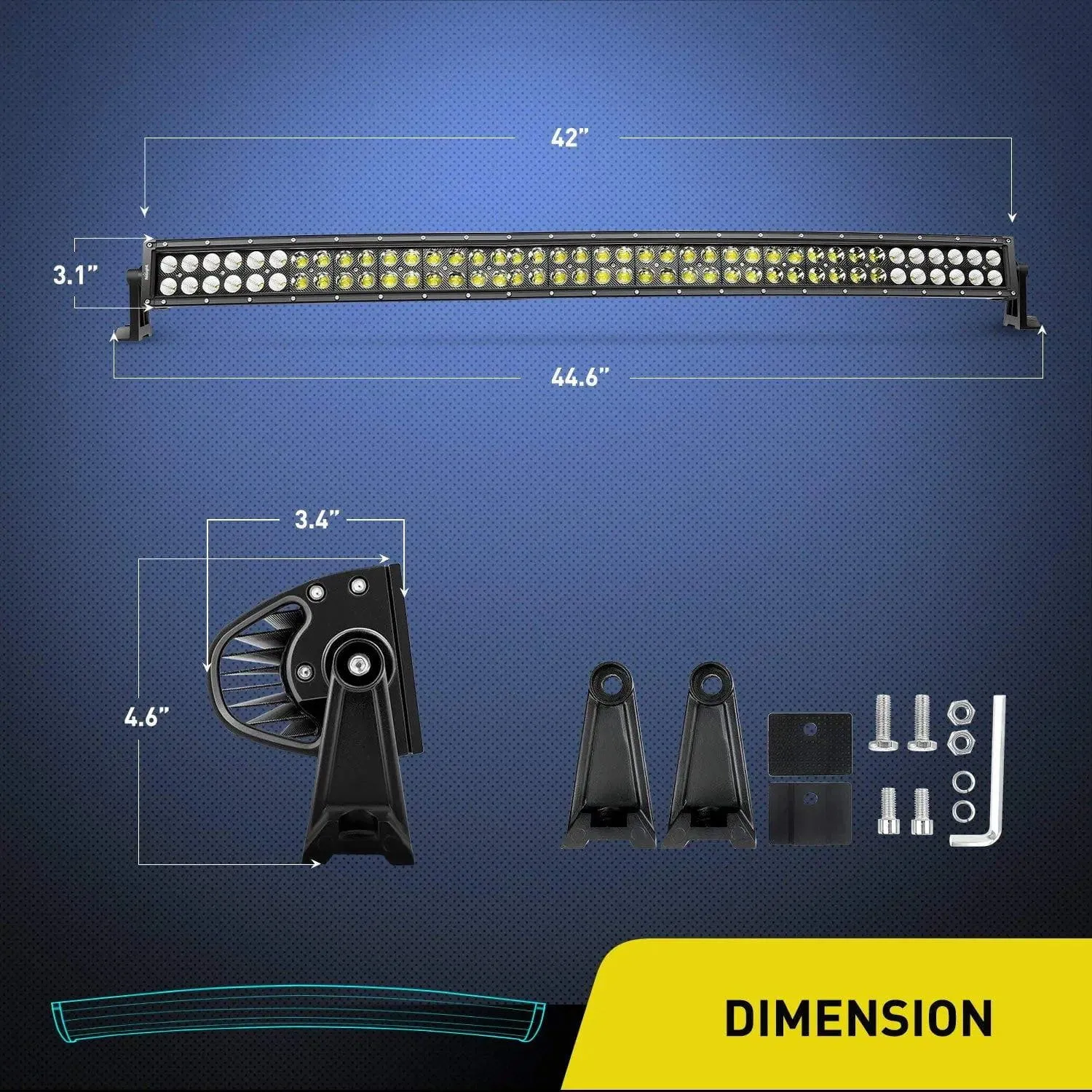 42 Inch 240W Double Row Black Curved Spot Flood LED Light Bar
