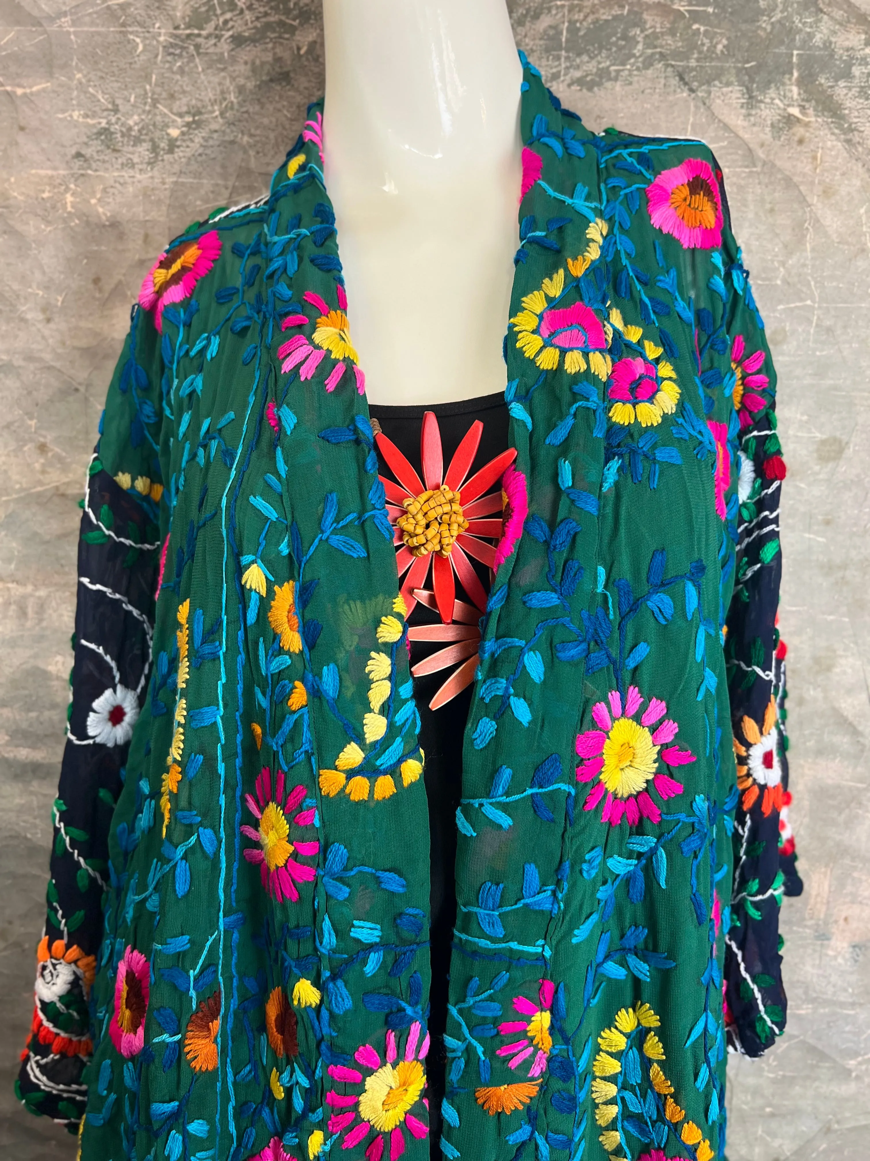 61424 The Garden Of Eden Duster-Navy/Jungle