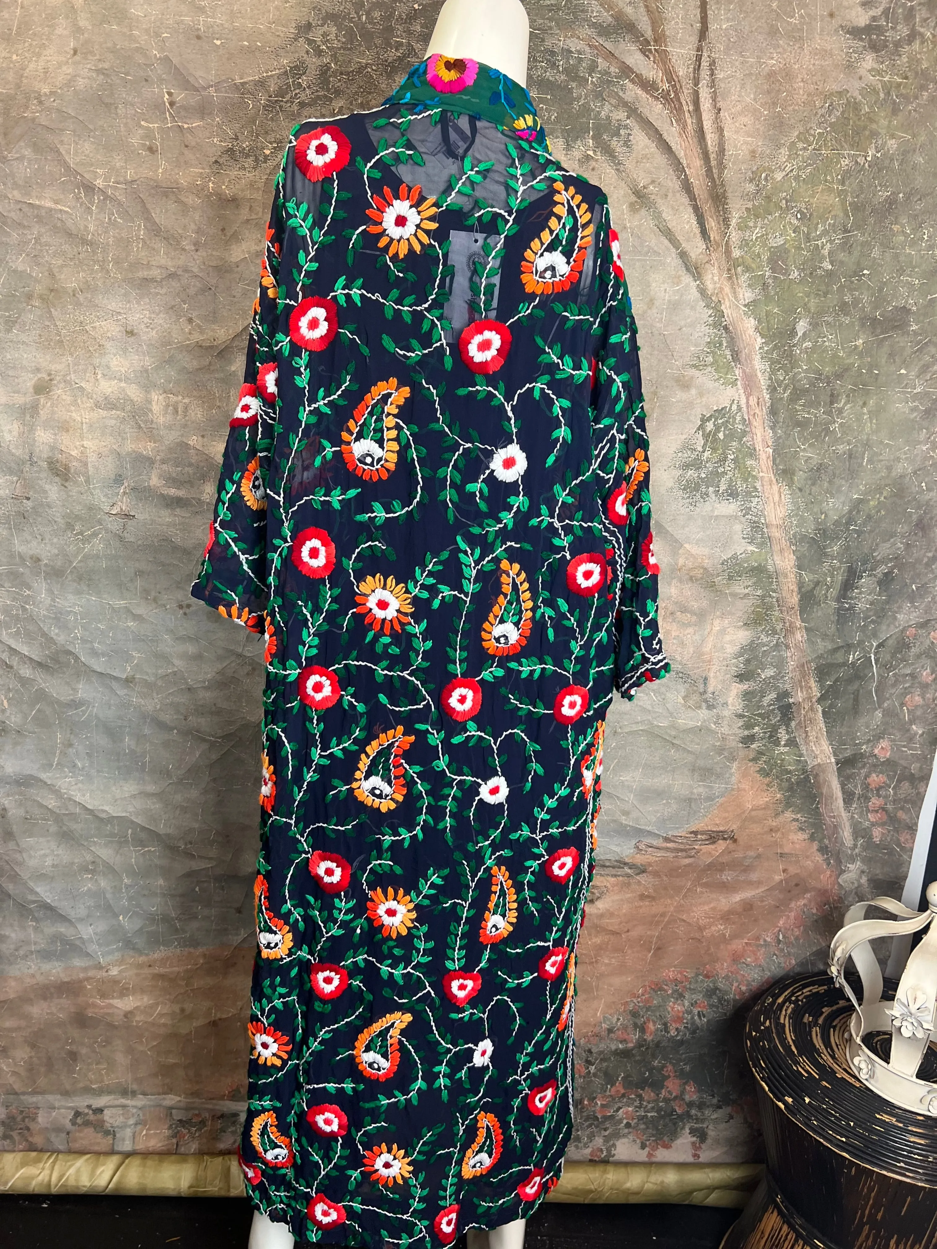61424 The Garden Of Eden Duster-Navy/Jungle