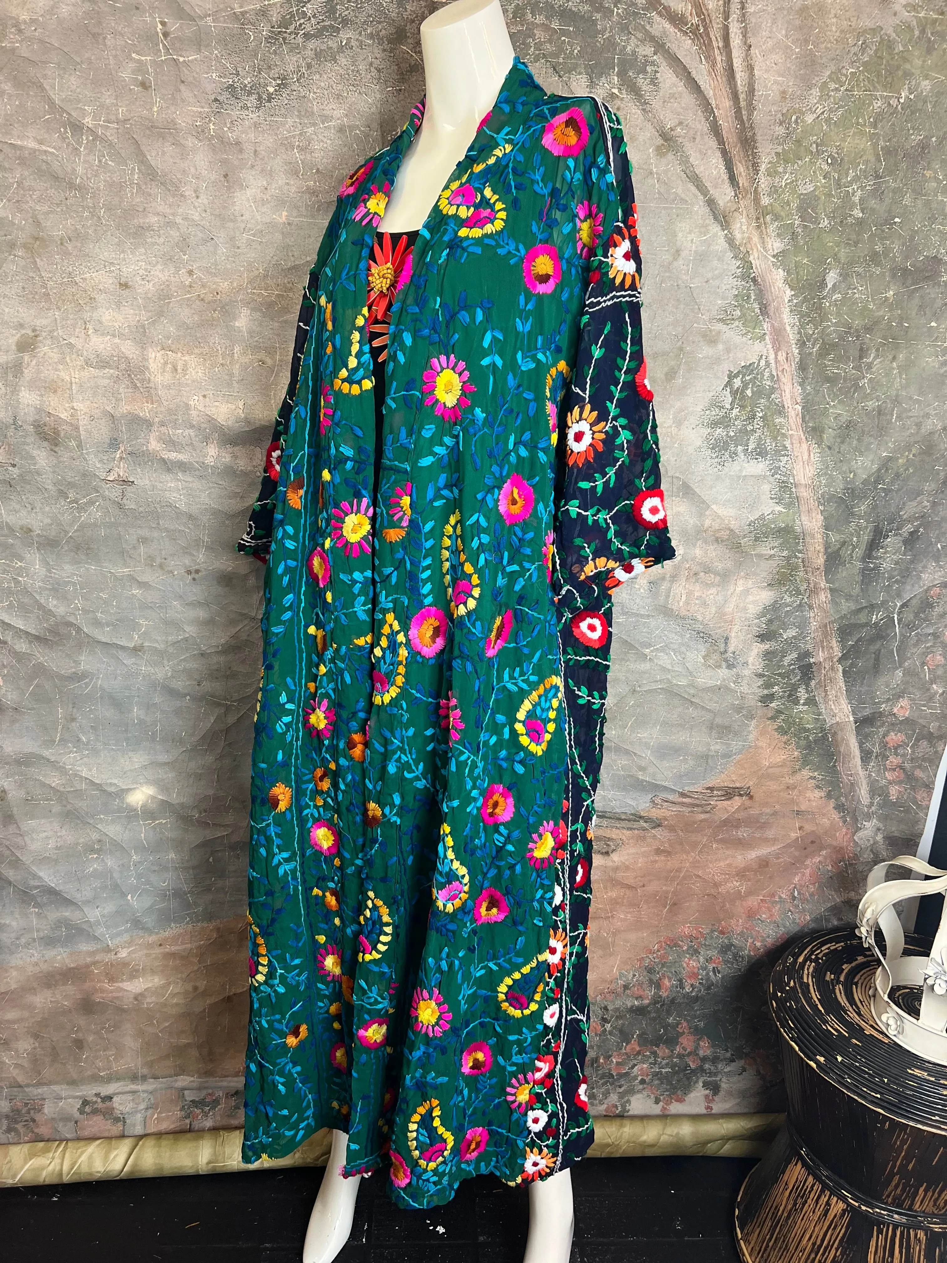 61424 The Garden Of Eden Duster-Navy/Jungle