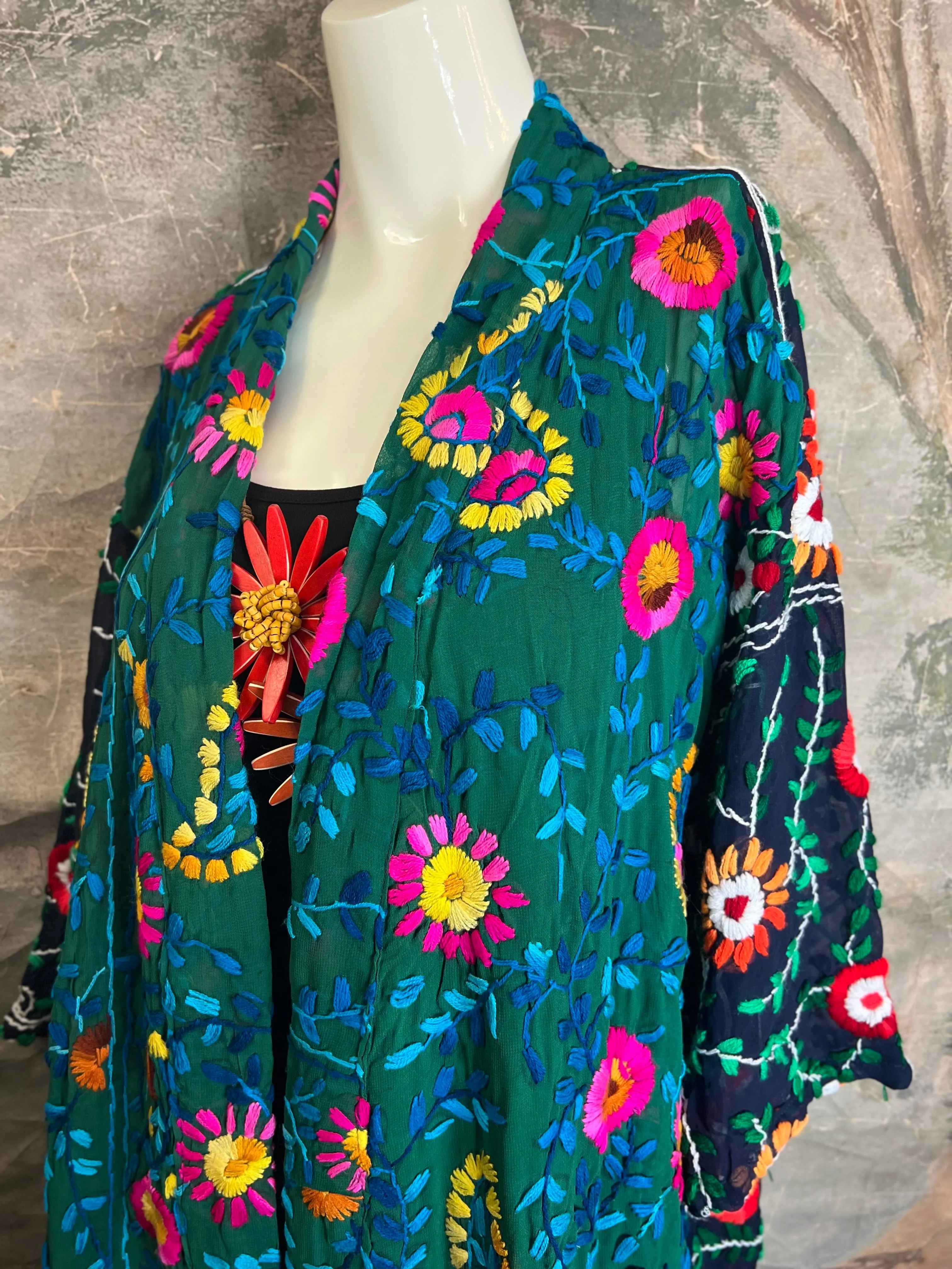 61424 The Garden Of Eden Duster-Navy/Jungle