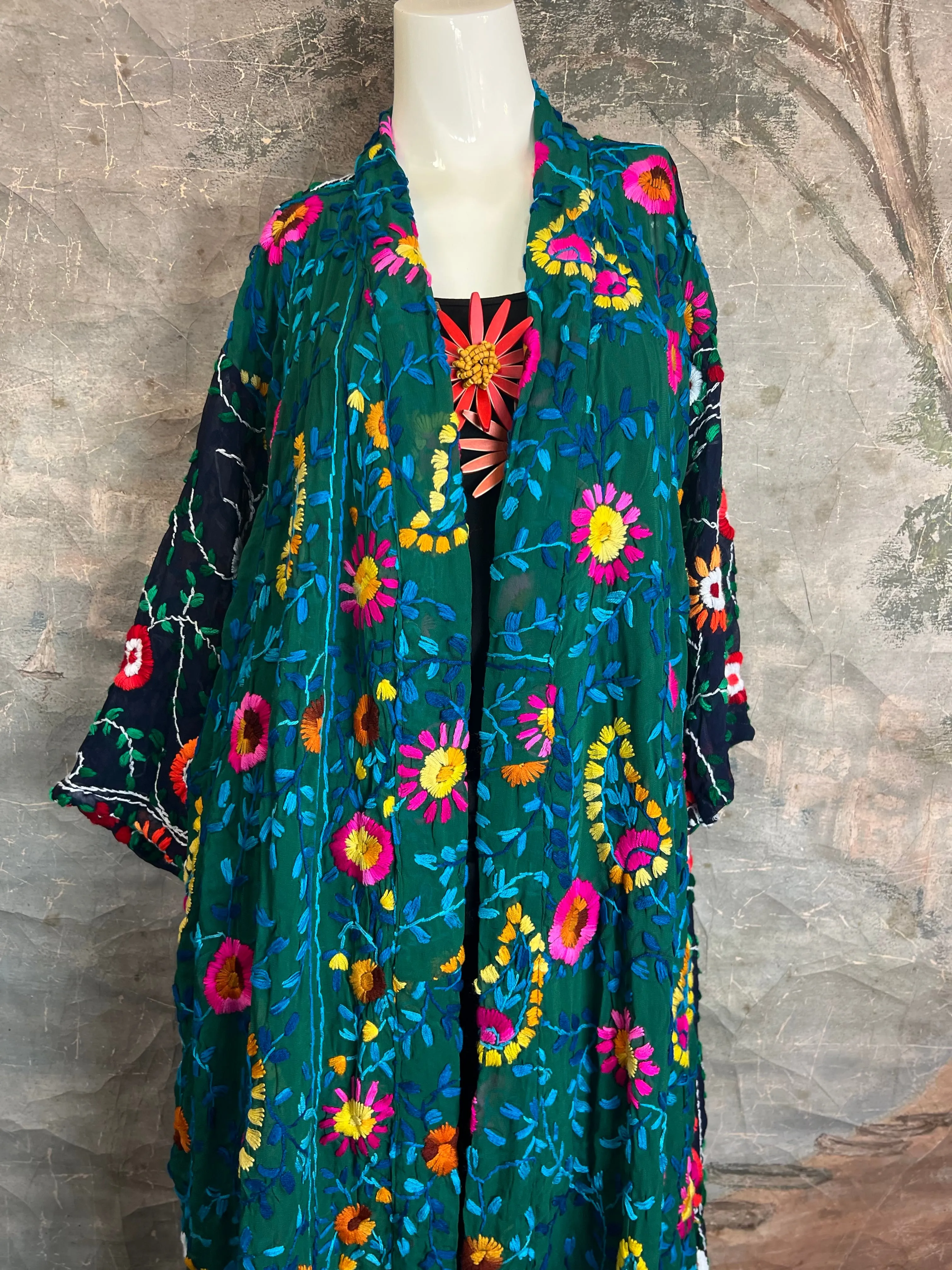 61424 The Garden Of Eden Duster-Navy/Jungle