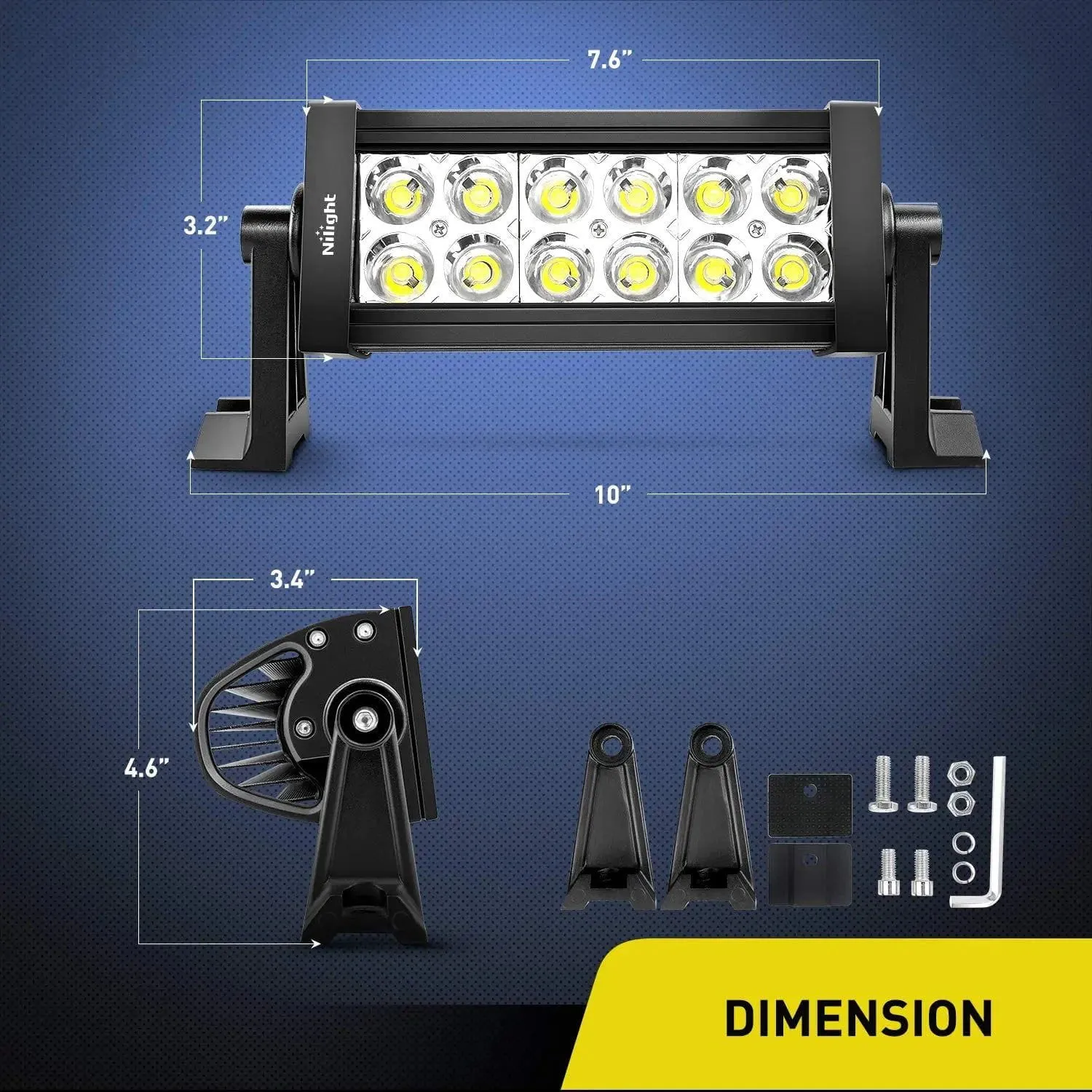 7 Inch 36W Double Row Spot LED Light Bar