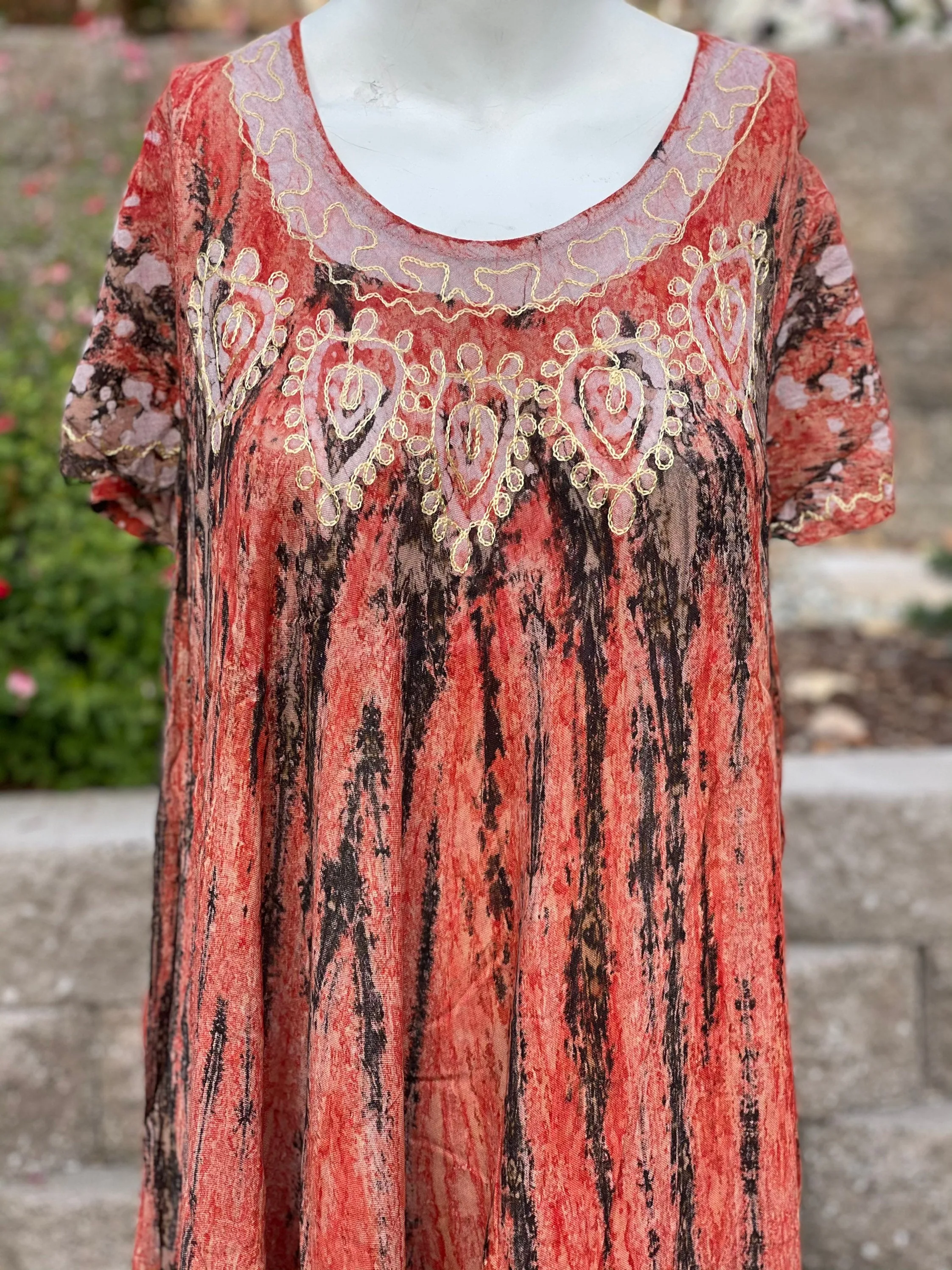 Casual Flowy Batik Dress for Summer