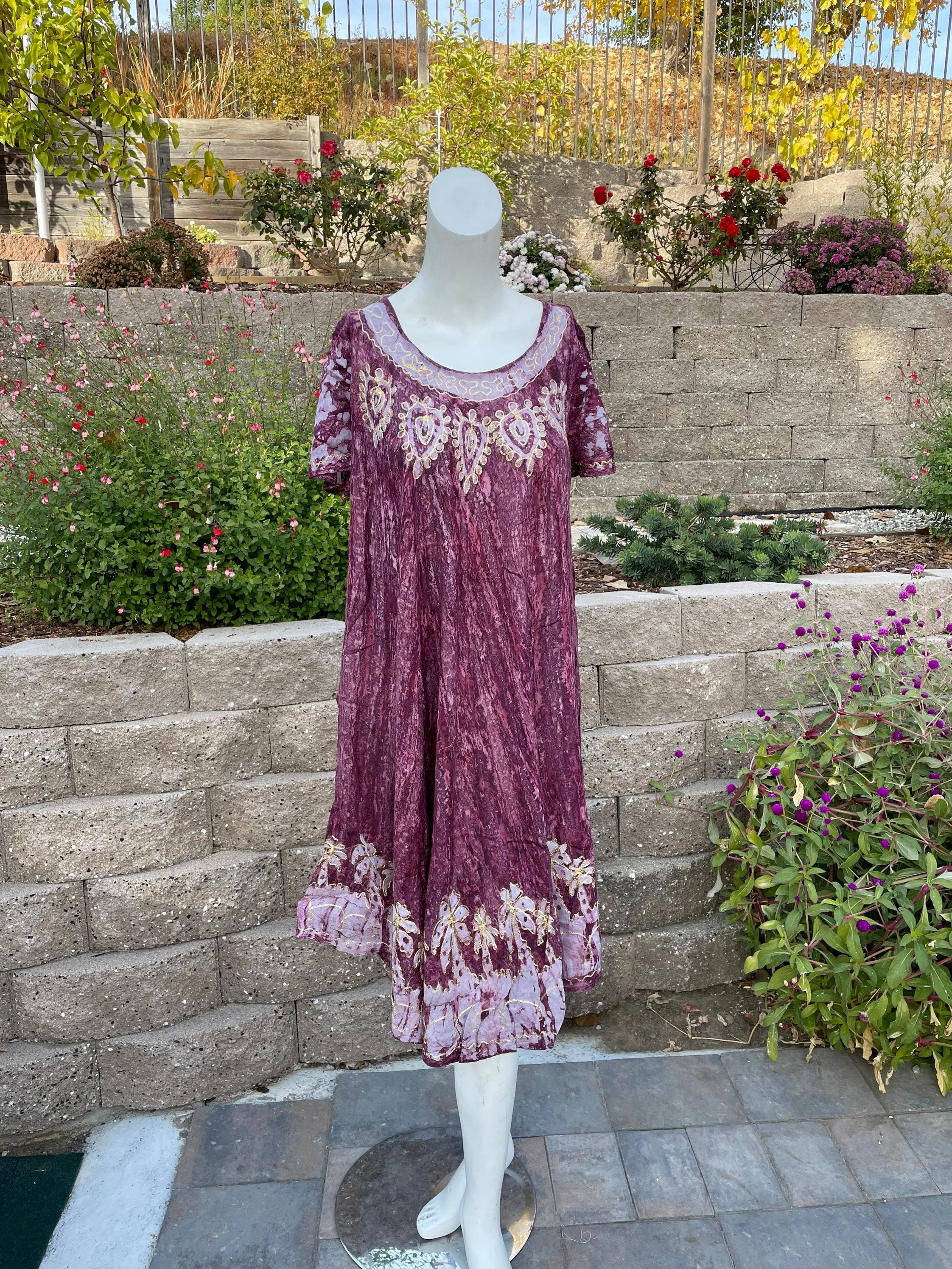 Casual Flowy Batik Dress for Summer
