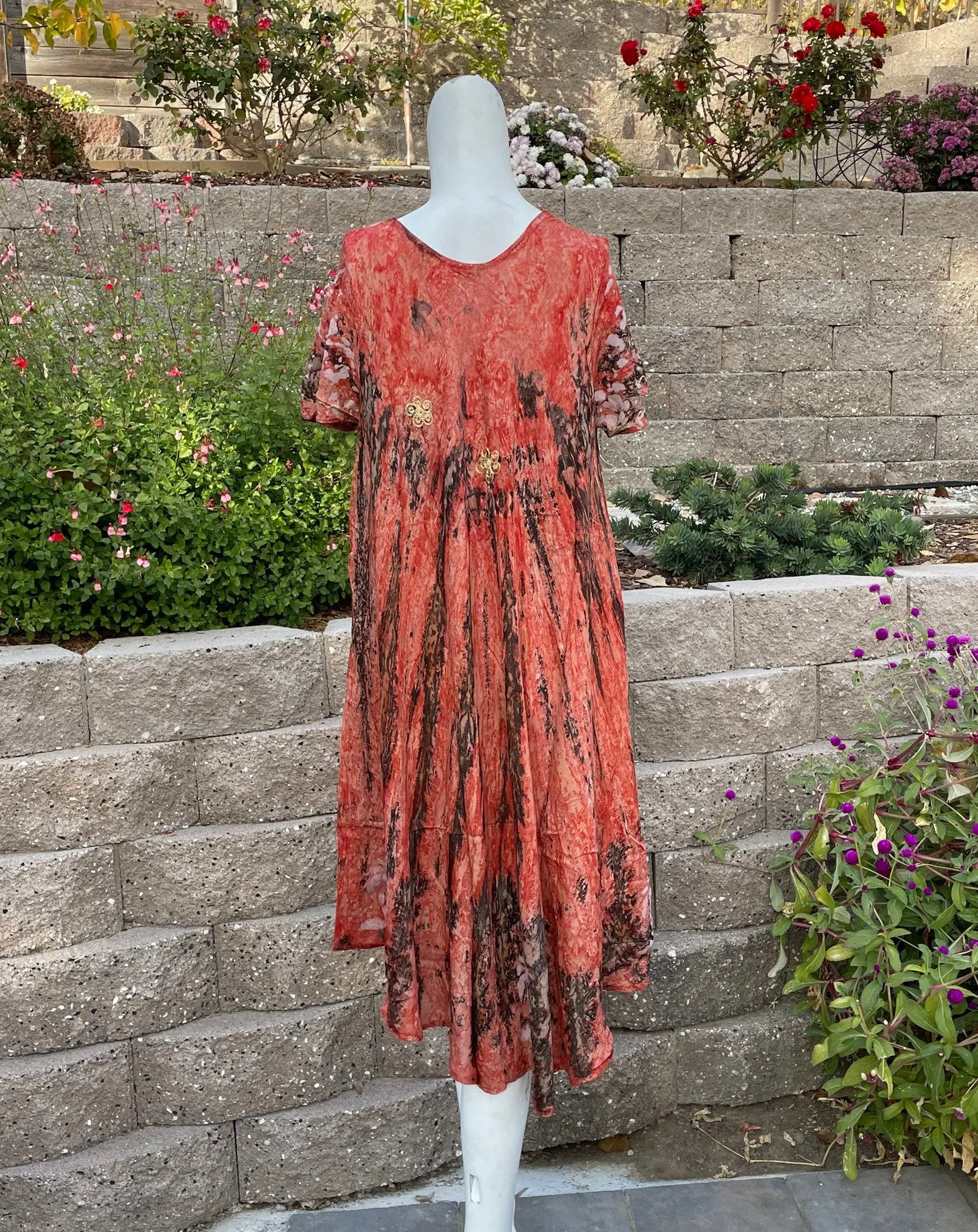 Casual Flowy Batik Dress for Summer