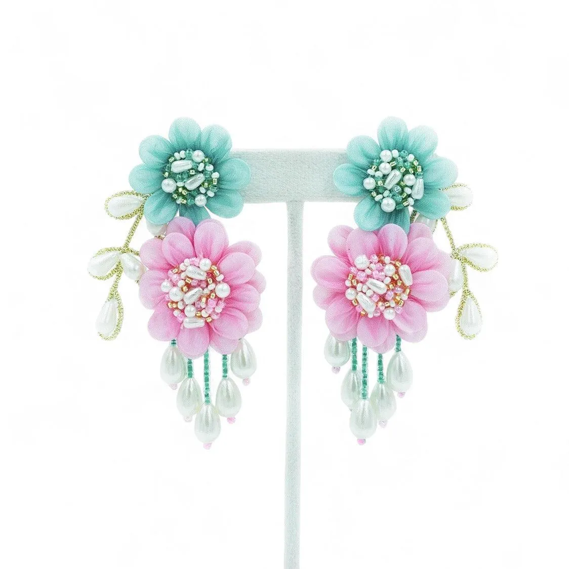 Daisy - Baby Pink & Sky Blue (Necklace   Earrings)