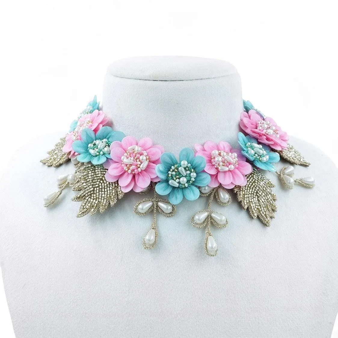 Daisy - Baby Pink & Sky Blue (Necklace   Earrings)