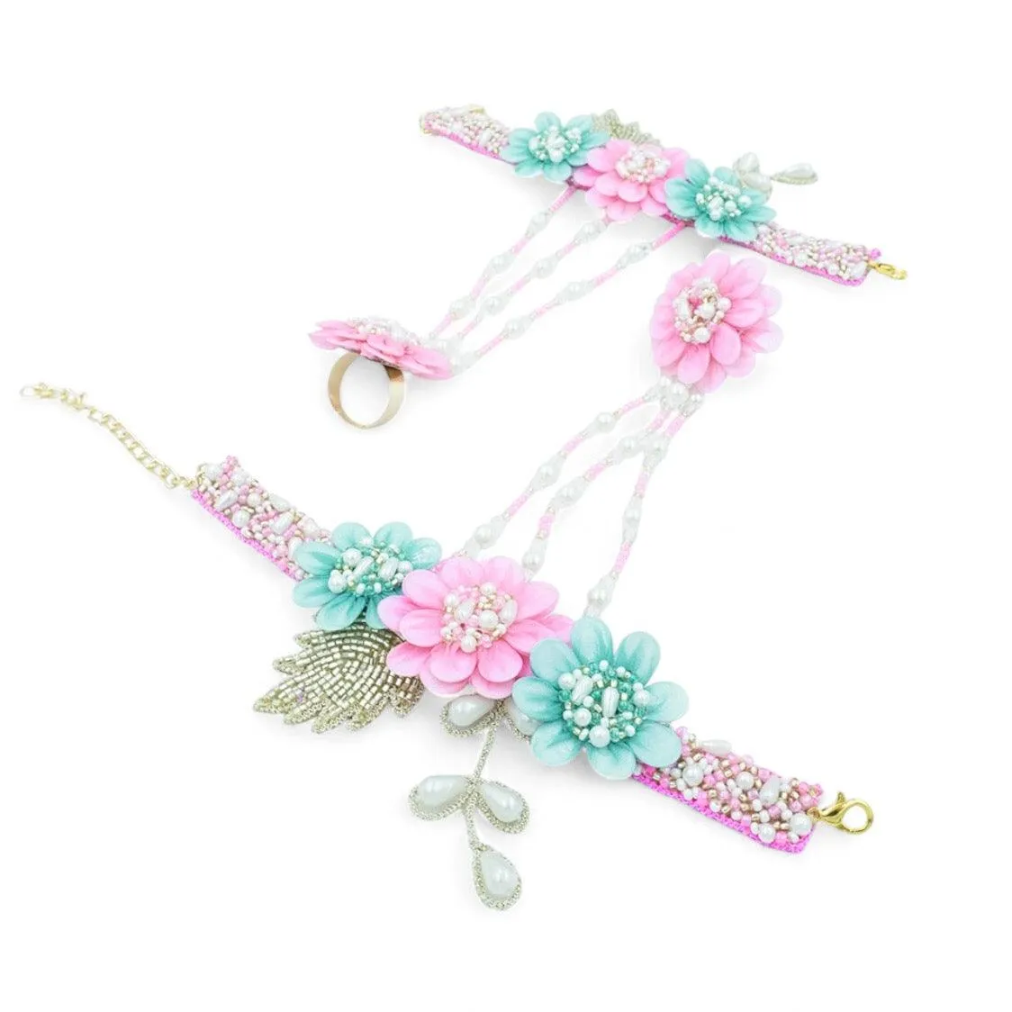 Daisy - Baby Pink & Sky Blue (Necklace   Earrings)