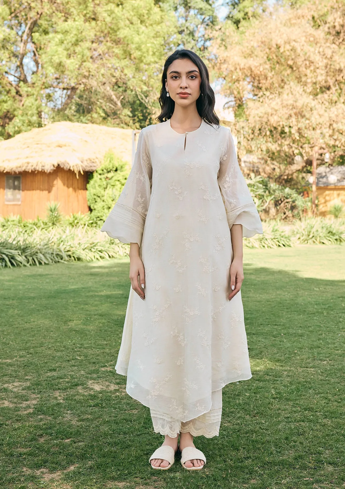 Ecru Thread Embroidered Co-ord Set