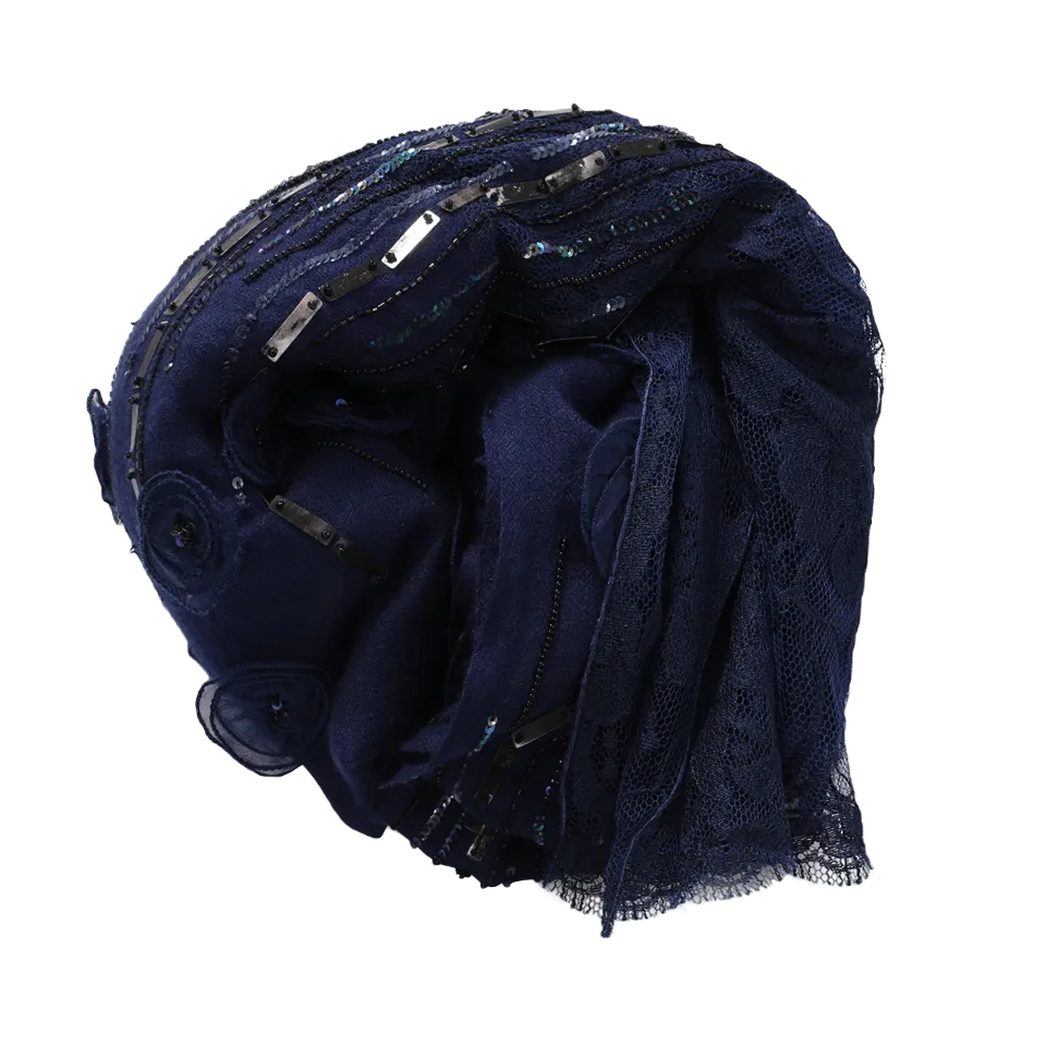 Floral Beaded Scarf