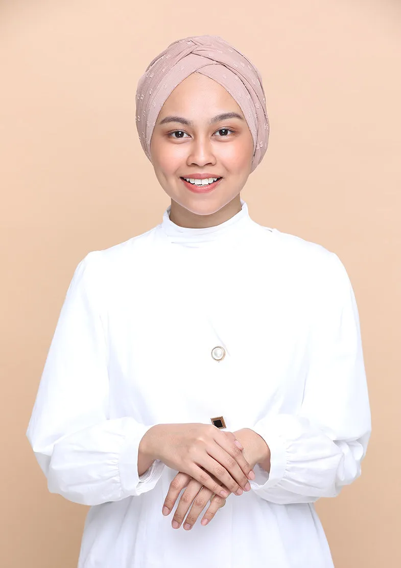 Latte- Cap Shawl- Mosaic Butti Chiffon