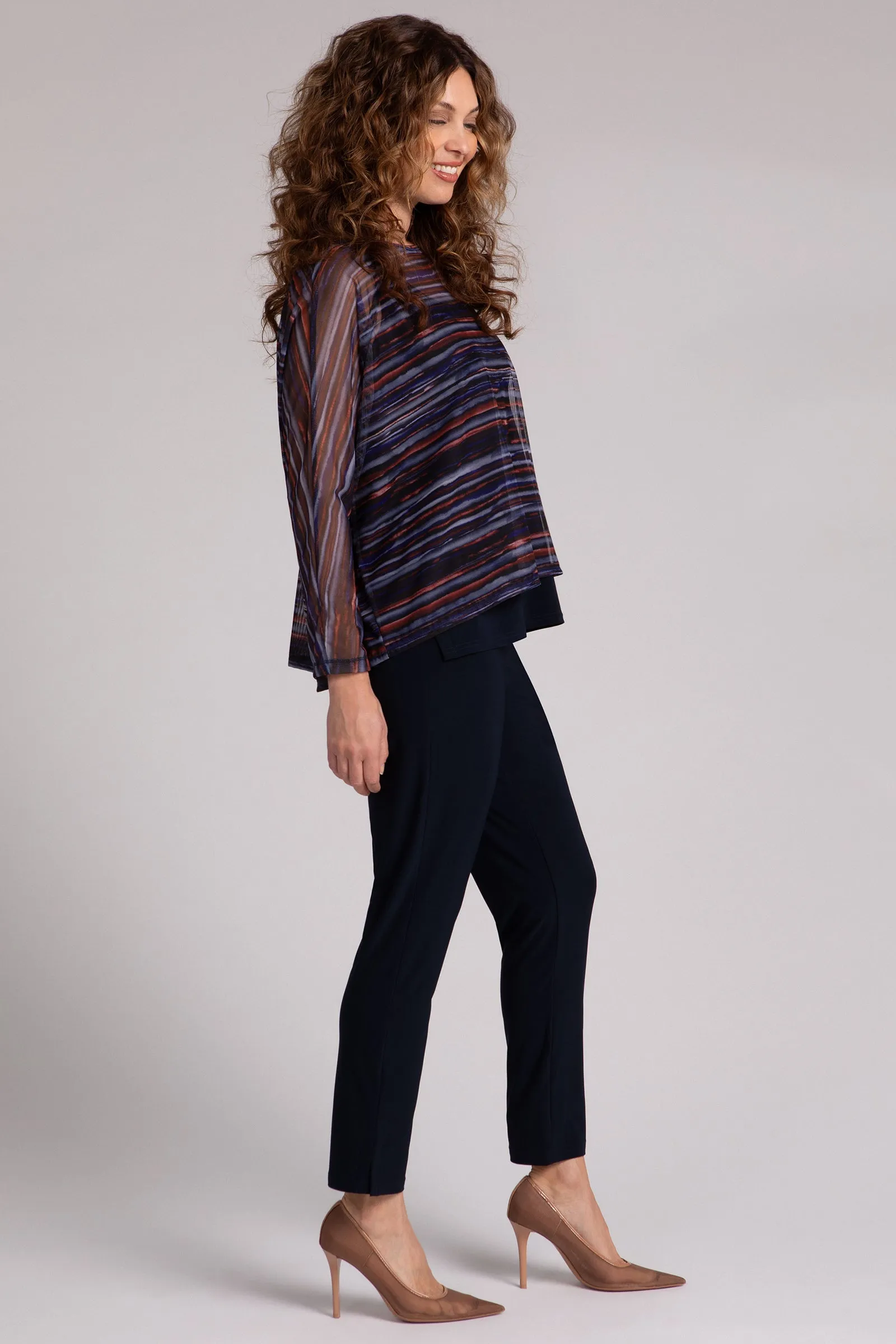Mesh Raglan Cinch Top Plus | Elemental Stripes