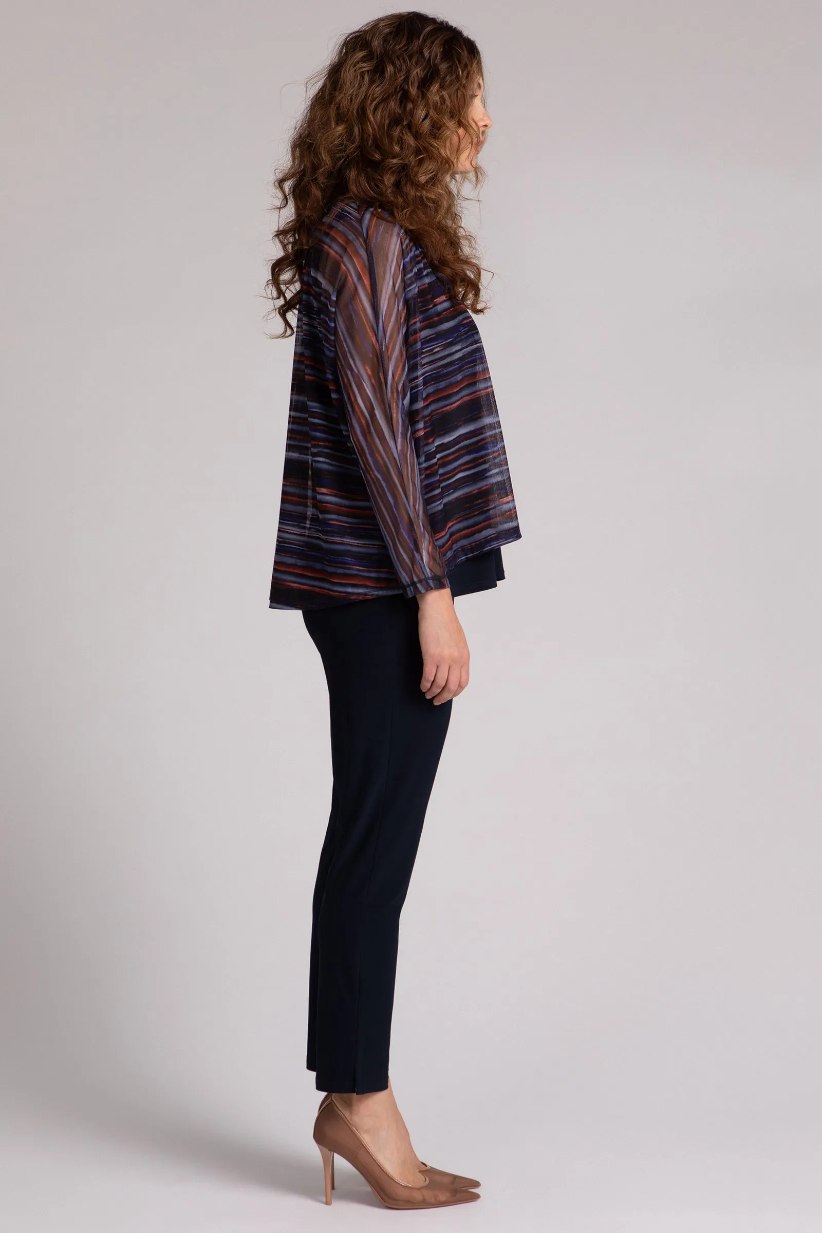 Mesh Raglan Cinch Top Plus | Elemental Stripes