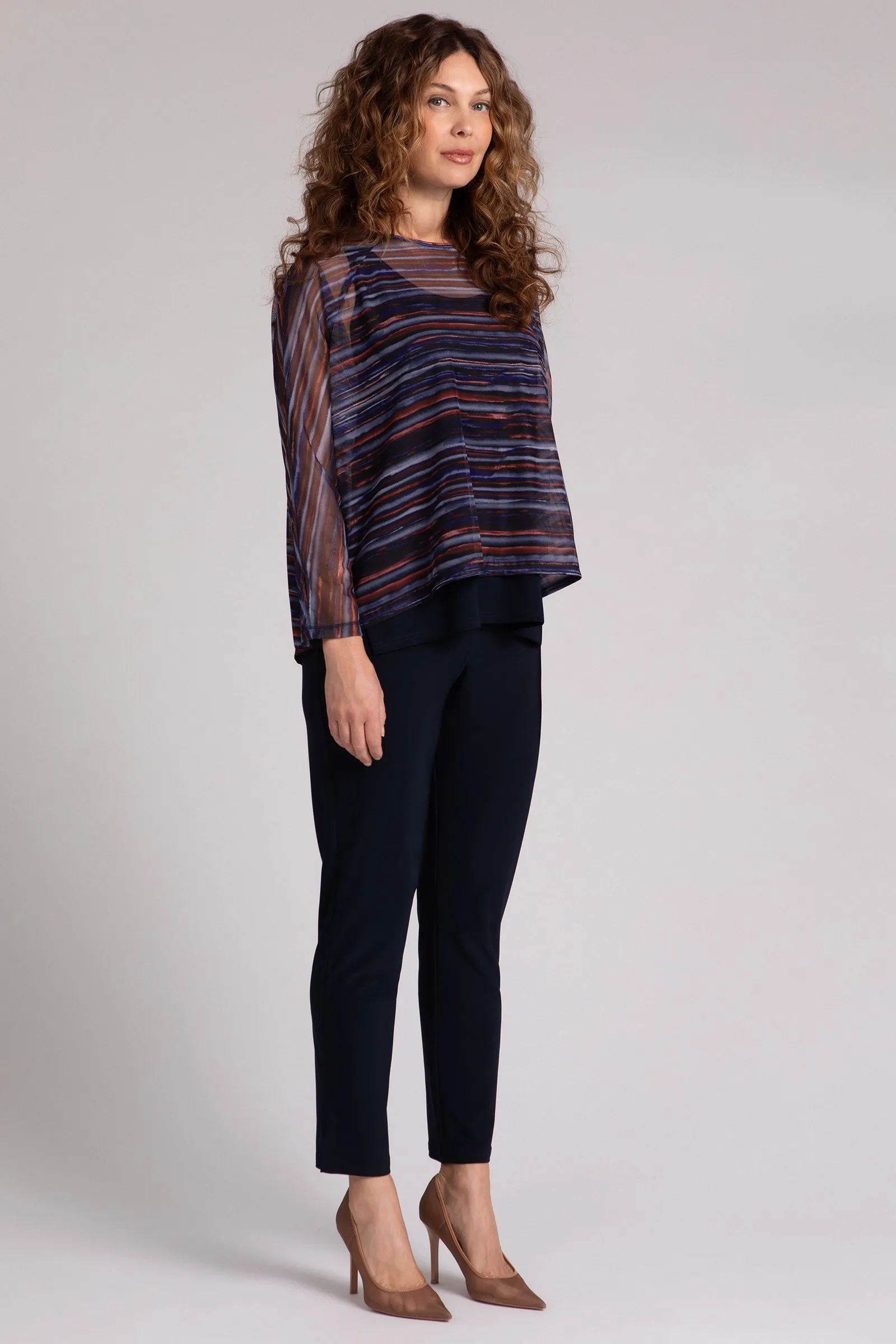 Mesh Raglan Cinch Top Plus | Elemental Stripes