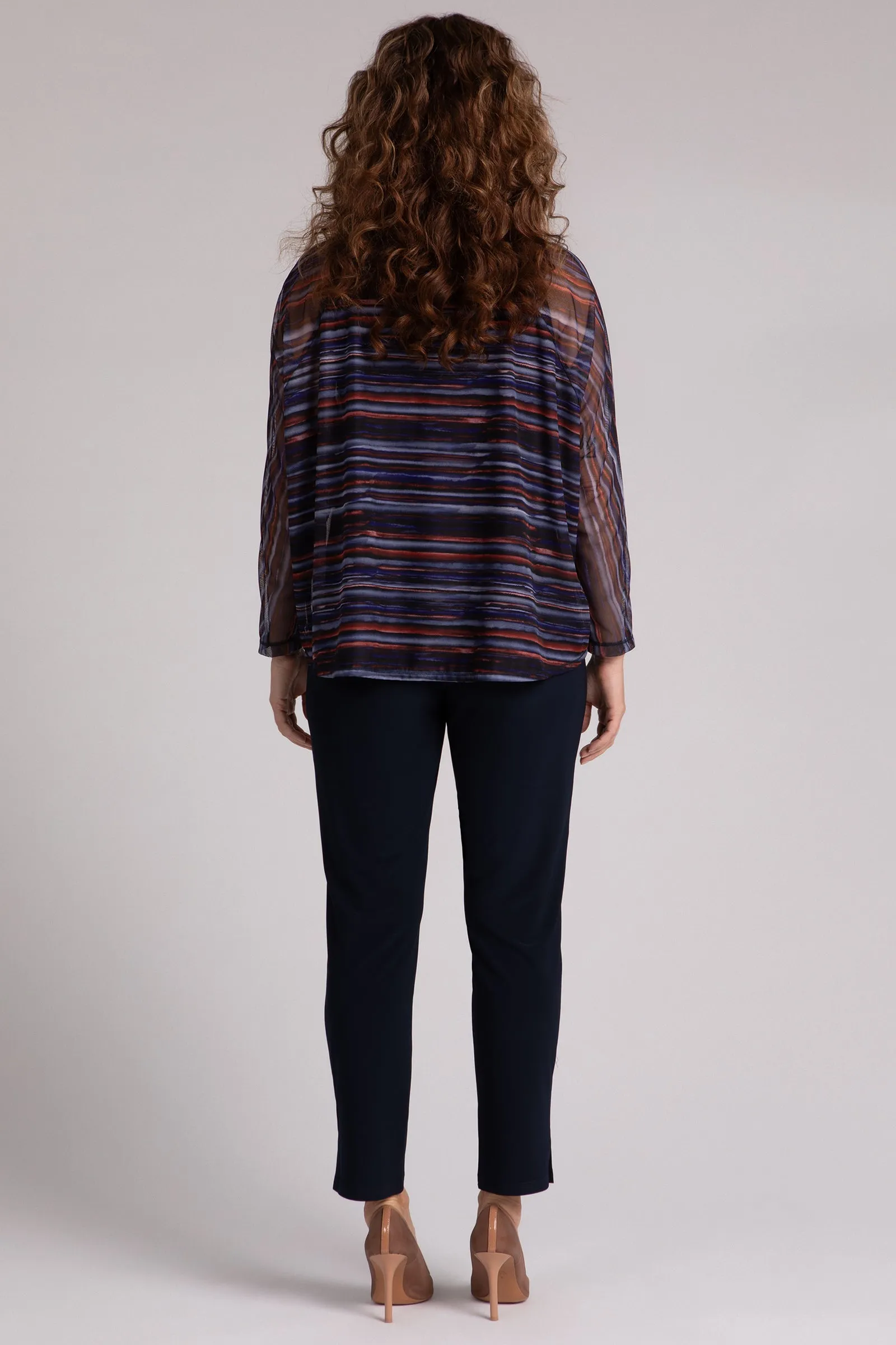 Mesh Raglan Cinch Top Plus | Elemental Stripes