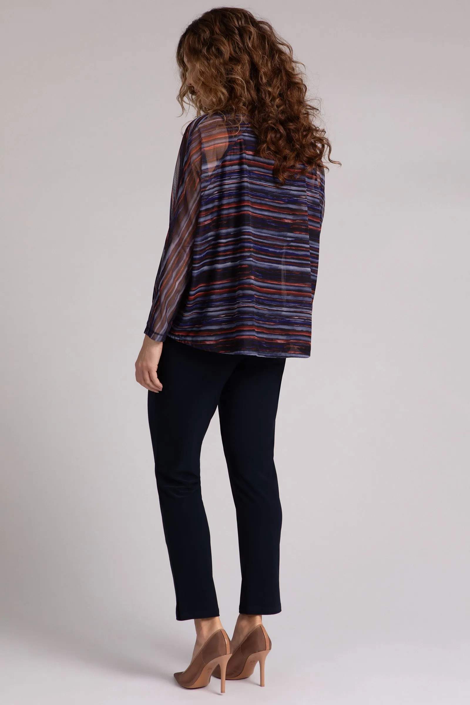 Mesh Raglan Cinch Top Plus | Elemental Stripes