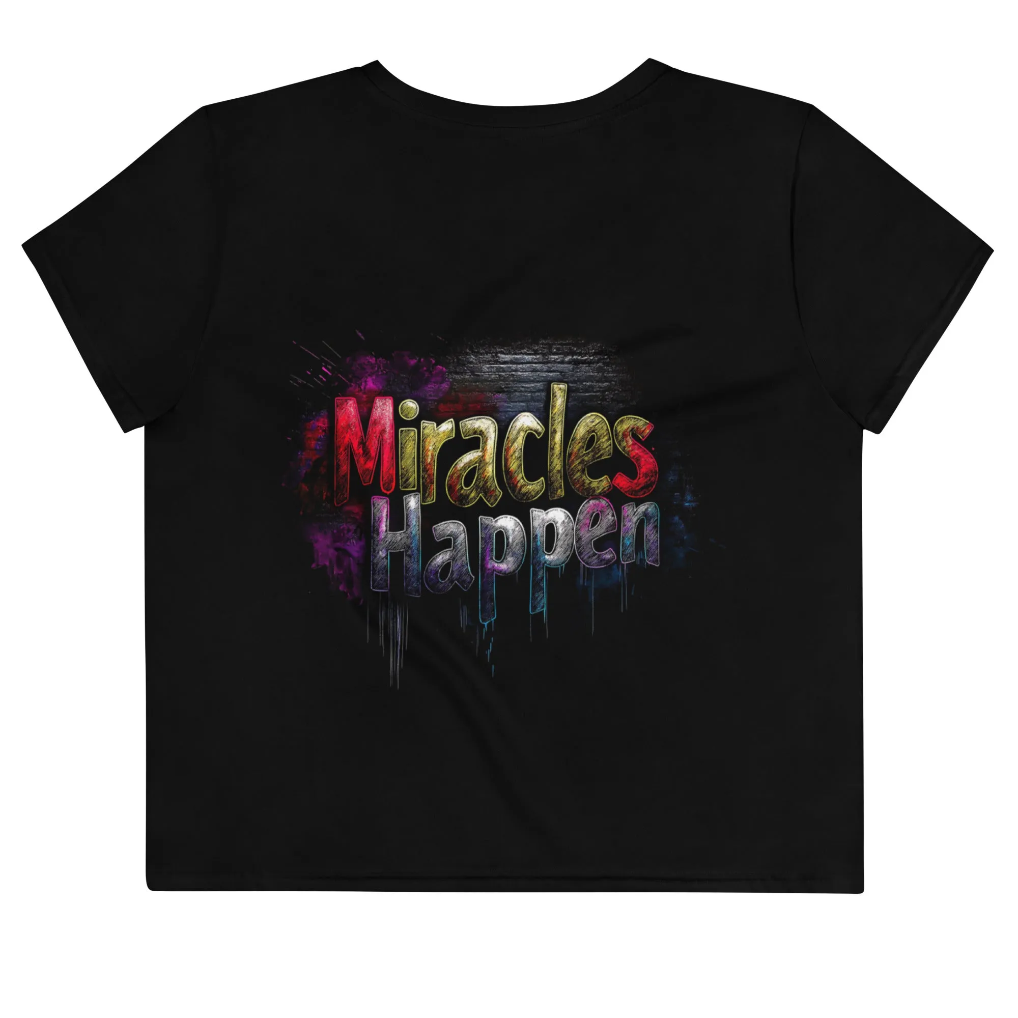 Miracles Happen: Vibrant Journeys All-Over Print Crop Tee