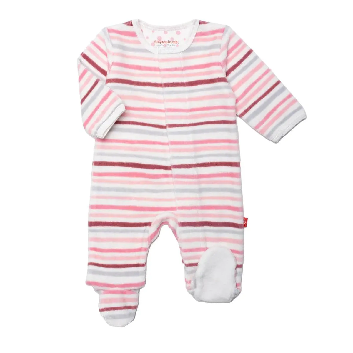 multi stripes velour magnetic parent favorite footie