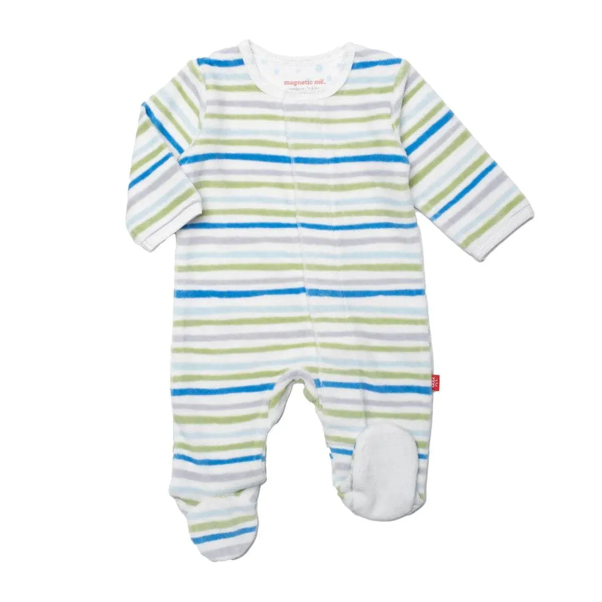 multi stripes velour magnetic parent favorite footie