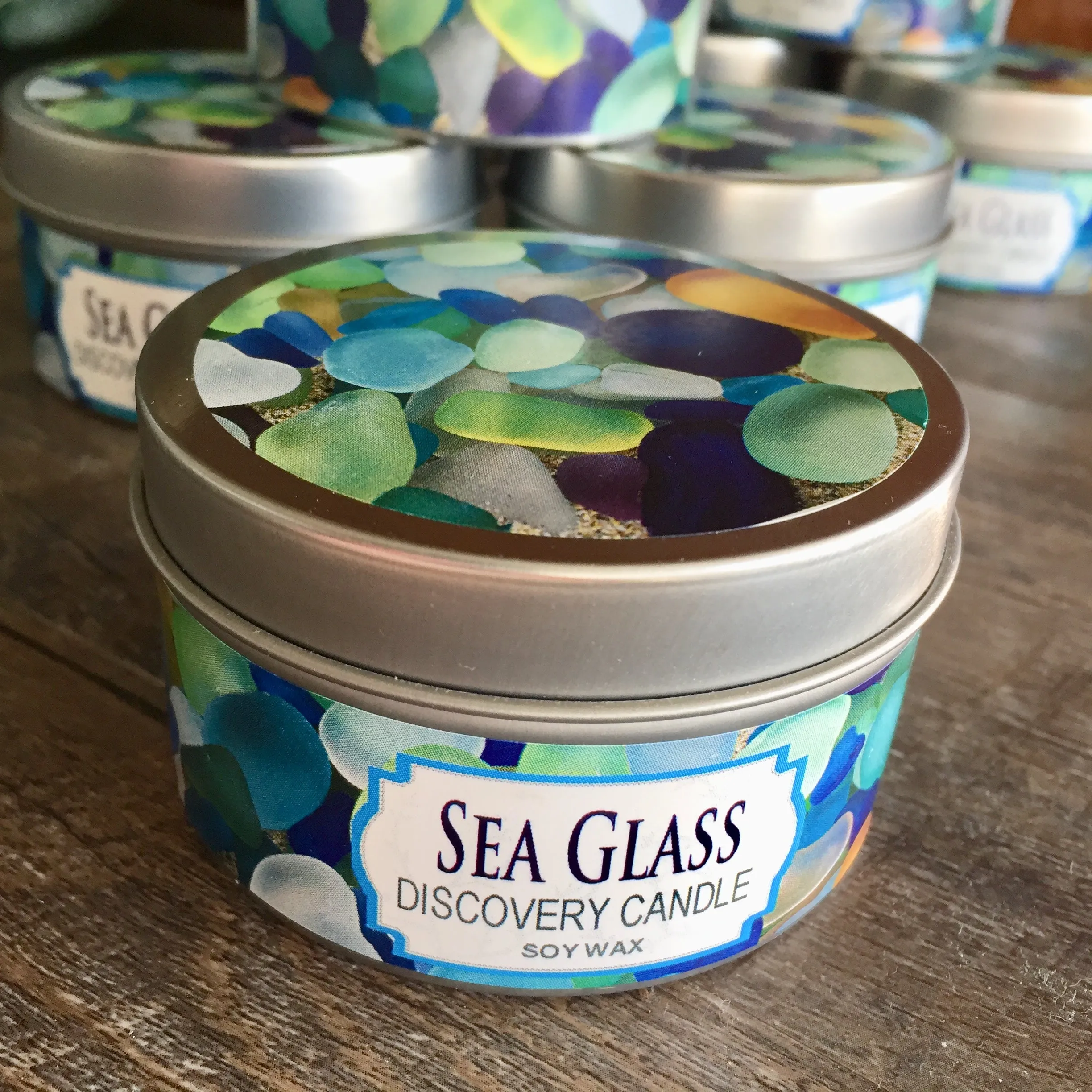 Sea Glass Discovery Candle Tin-Cobalt