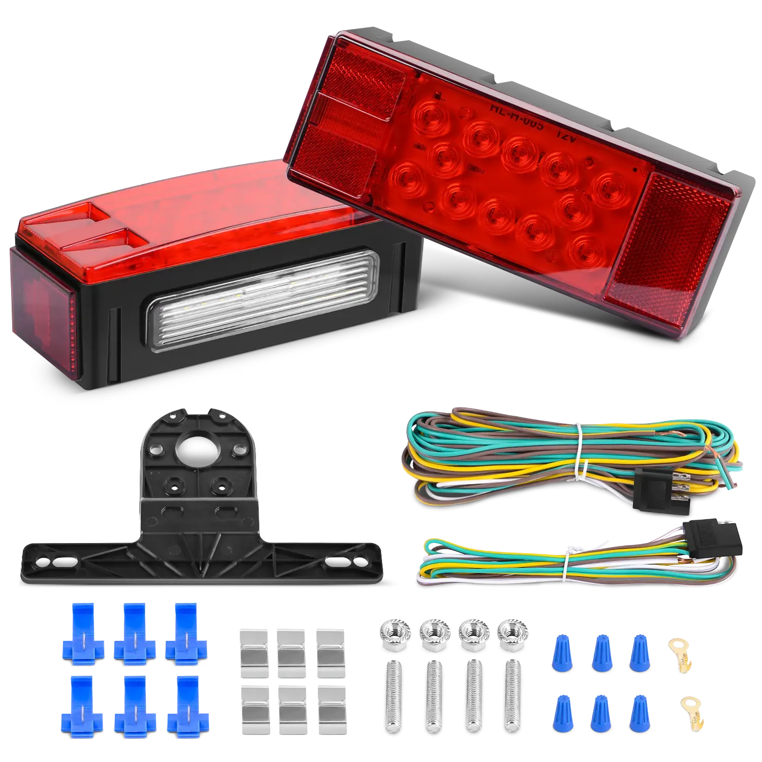 Submersible Low Profile Rectangular LED Trailer Light Kit (Pair)