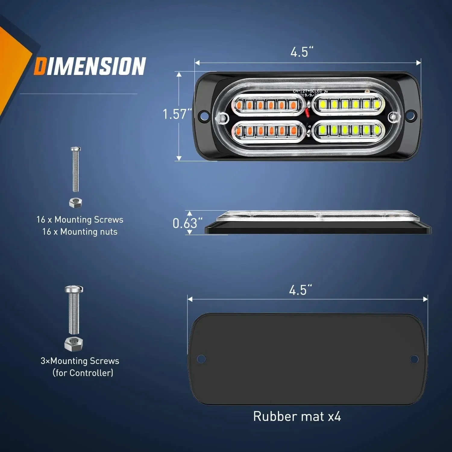 Surface Mount Led Strobe Light Kit (4 Pcs)