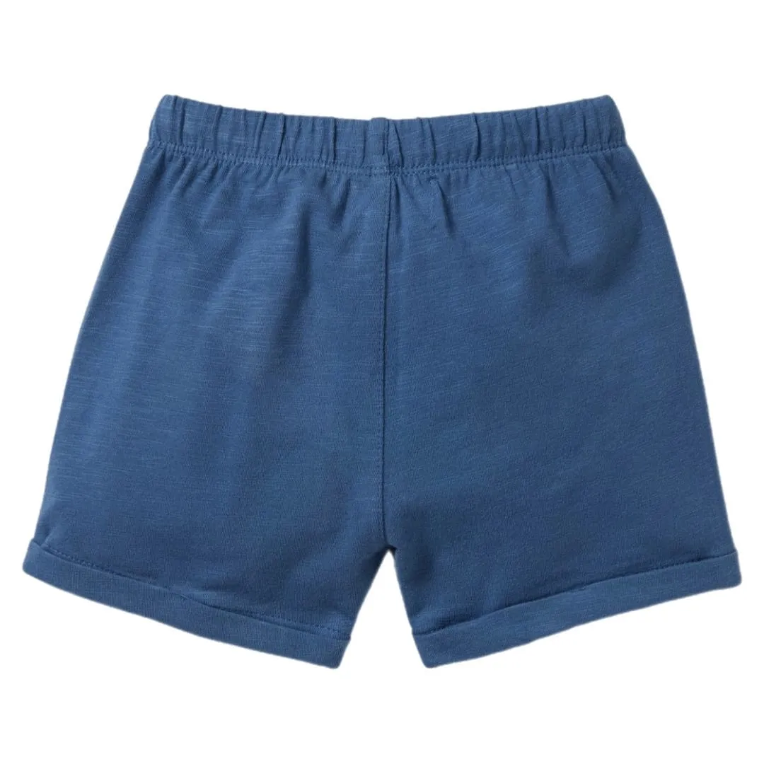 Tie Front Short - Dark Blue