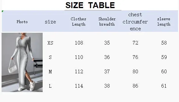 Womens knit V-neck reverse neck split maxi dress