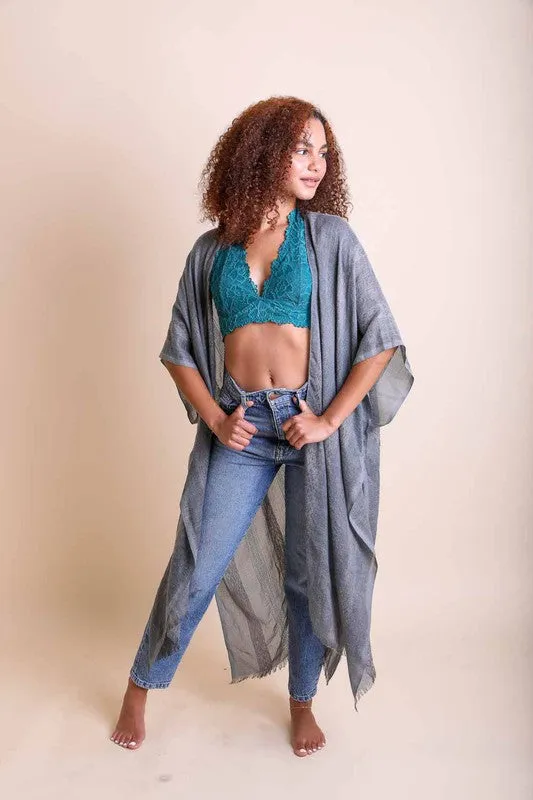 Woven Long Line Tribal Kimono available in multiple colors